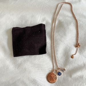 Monica Vinader 18K Gold Vermeil Necklace w/Gold, Kyanite, and Diamond Pendant